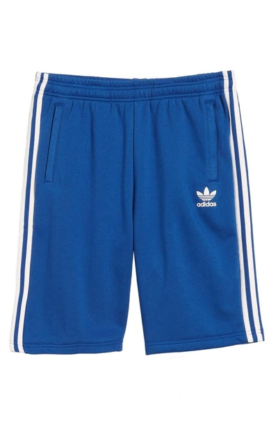 Shop Adidas Originals 3-stripes Shorts In Royal/ White