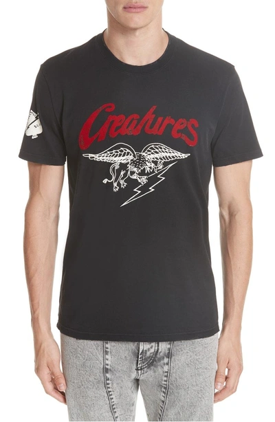 Shop Givenchy Creatures Graphic T-shirt In Black