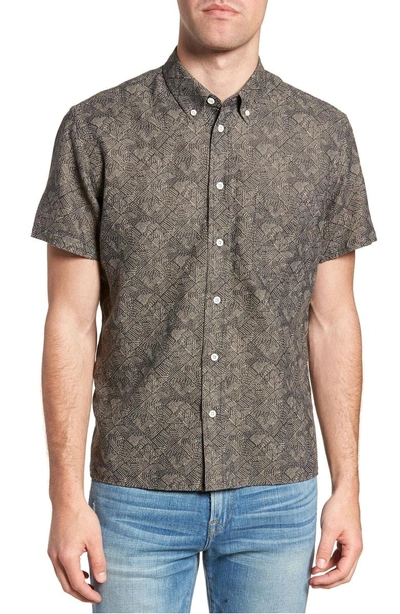 Billy Reid Leo Standard Fit Short Sleeve Sport Shirt In Slate