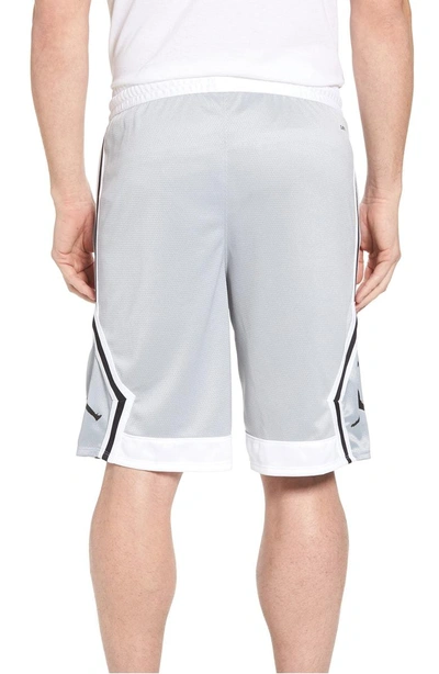 Shop Nike Sportswear Rise Diamond Shorts In Wolf Grey/ White