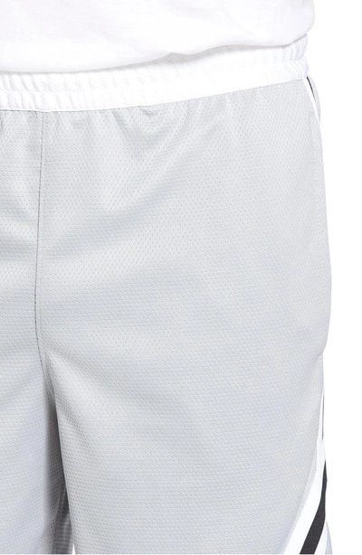 Shop Nike Sportswear Rise Diamond Shorts In Wolf Grey/ White