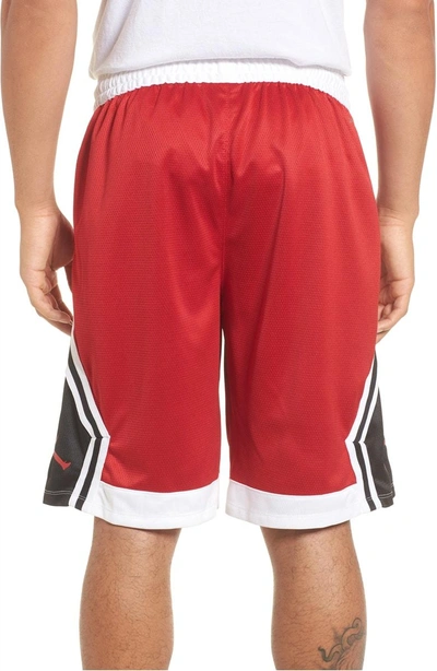 Shop Nike Sportswear Rise Diamond Shorts In Gym Red/ White/ Black