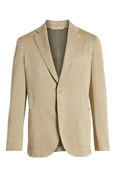Shop Lbm 1911 Classic Fit Cotton & Silk Blazer In Beige/ Khaki