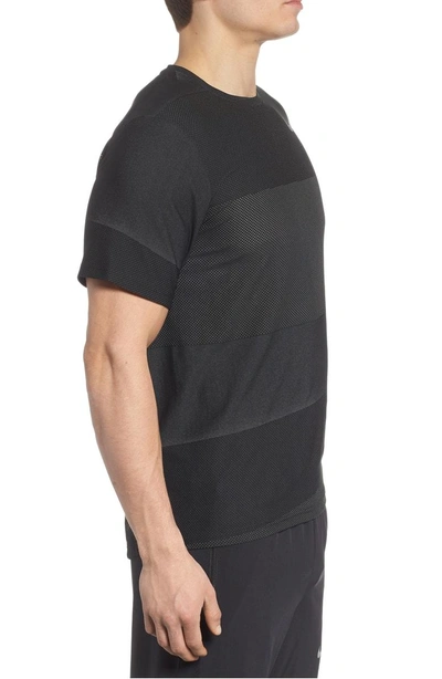 Shop Nike Crewneck Mesh T-shirt In Black/ White/ Mtlc Hematite