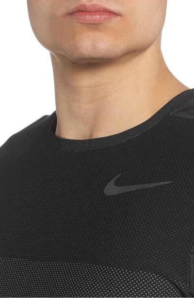 Shop Nike Crewneck Mesh T-shirt In Black/ White/ Mtlc Hematite
