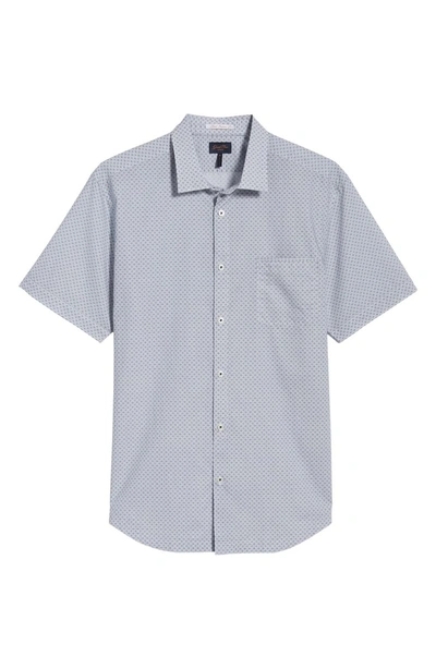 Shop Good Man Brand Slim Fit Diamond Blur Print Short Shirt In Silver
