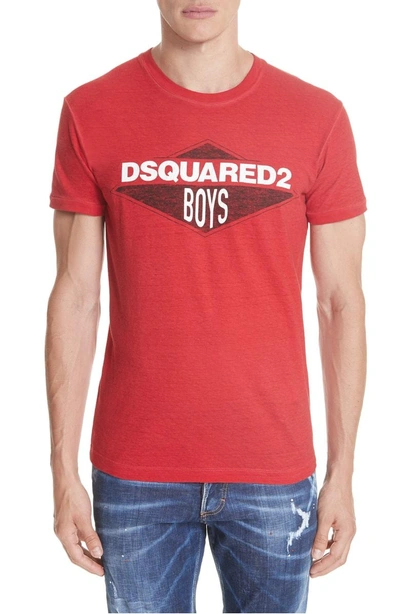 Shop Dsquared2 Boys Graphic T-shirt In Red