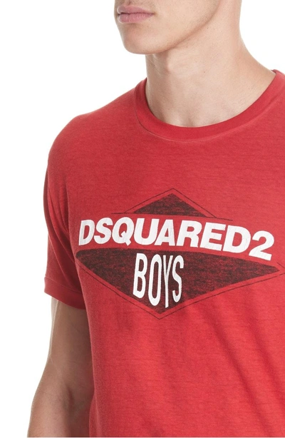 Shop Dsquared2 Boys Graphic T-shirt In Red