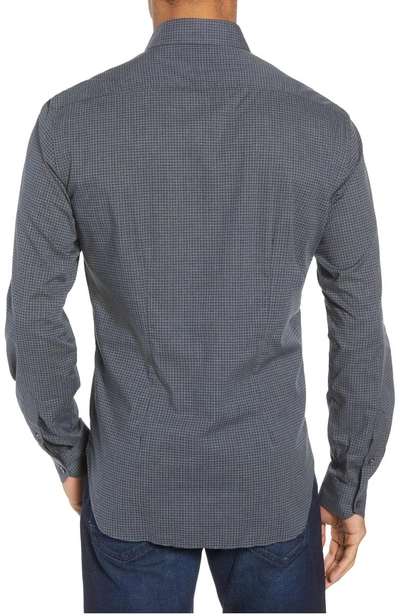 Shop Culturata Trim Fit Hatch Print Sport Shirt In Grey