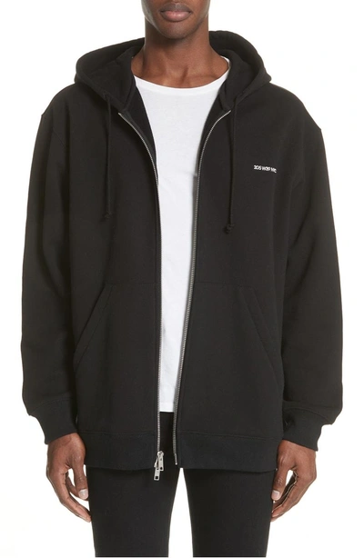 Shop Calvin Klein 205w39nyc Oversize Zip Hoodie In Black