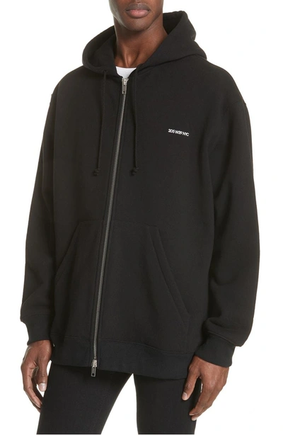 Shop Calvin Klein 205w39nyc Oversize Zip Hoodie In Black