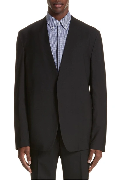 Shop Mm6 Maison Margiela Collarless Sport Coat In Black