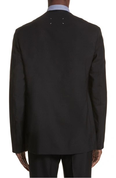 Shop Mm6 Maison Margiela Collarless Sport Coat In Black