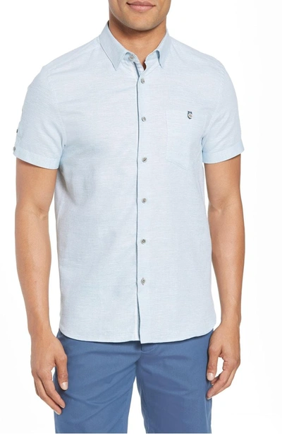 Shop Ted Baker Slim Fit Sport Shirt In Light Green