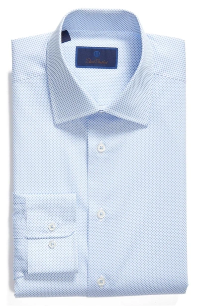 Shop David Donahue Regular Fit Dot Dress Shirt In Blue