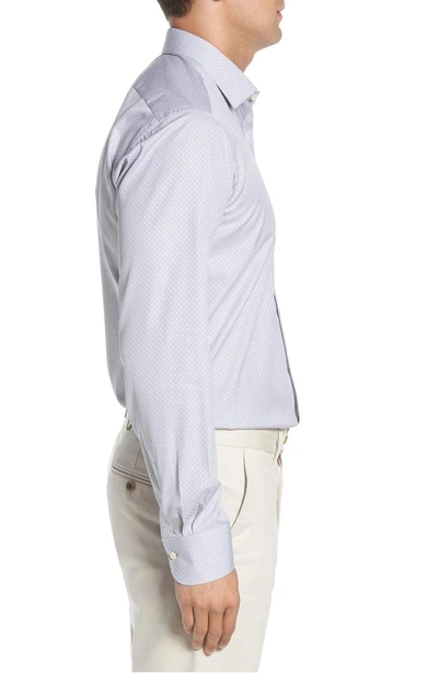 Shop Ike Behar Regular Fit Solid Dress Shirt In Grey