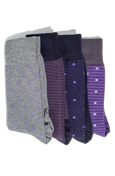 Shop Hook + Albert 4-pack Socks In Purple