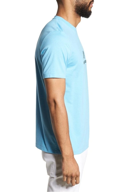 Shop Fred Perry Embroidered T-shirt In Alaskan Blue