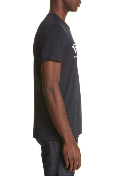 Shop Burberry Pairi City Logo T-shirt In Navy