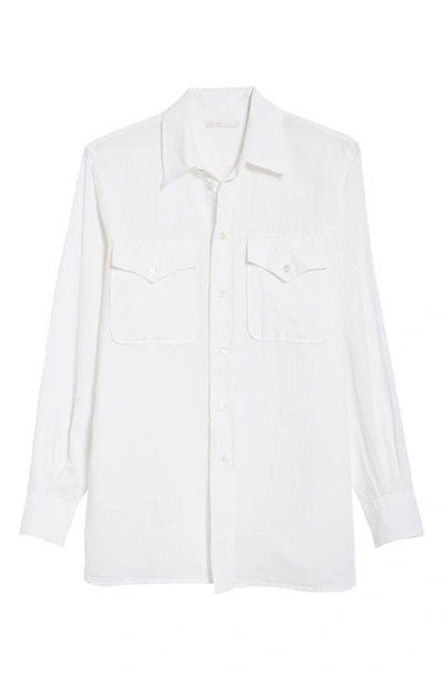 Shop Our Legacy Oversize Linen & Cotton Shirt In White