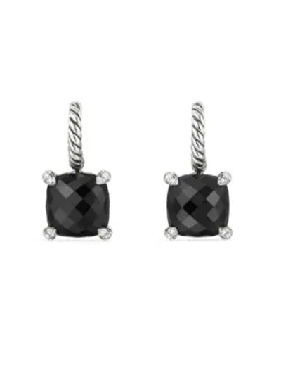 Shop David Yurman Châtelaine Drop Earrings With Gemstone & Diamonds In Black Onyx