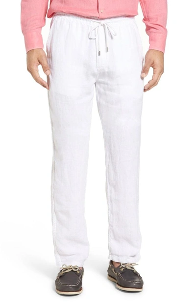 Shop Vilebrequin 'classic' Linen Pants In White