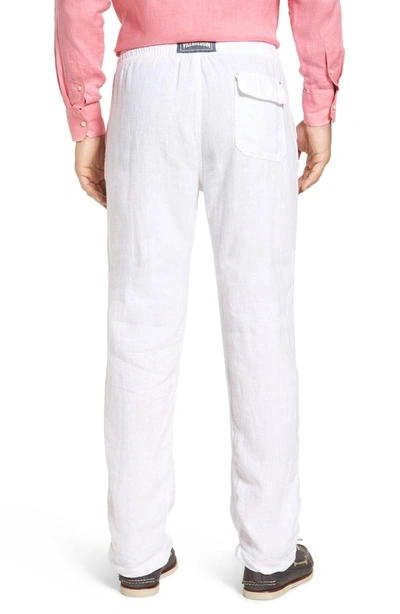 Shop Vilebrequin 'classic' Linen Pants In White