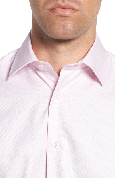 Shop David Donahue Trim Fit Solid Dress Shirt In Pink