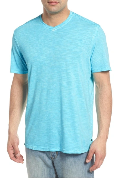 Shop Tommy Bahama Suncoast Shores V-neck T-shirt In Pool Party Blue