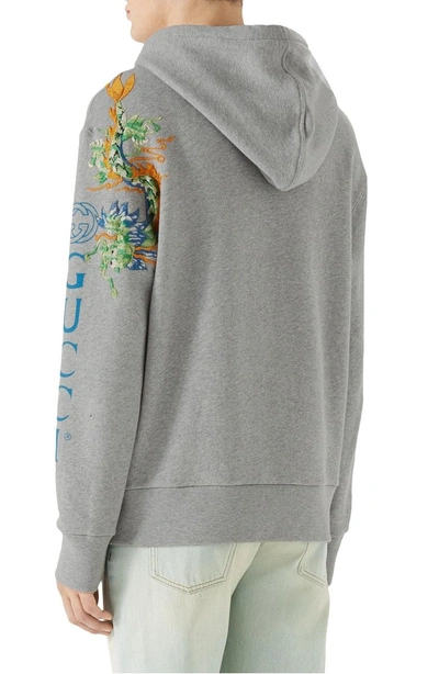 Gucci Vintage Logo Embroidered Pullover Hoodie In Grey | ModeSens