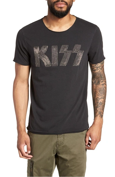 Shop John Varvatos Kiss Embroidered T-shirt In Black