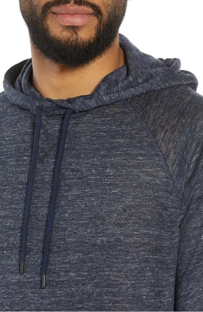 Shop Good Man Brand Linen Hoodie In Blue Heather