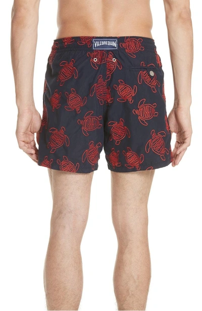 Shop Vilebrequin Embroidered Turtle Swim Trunks In Navy