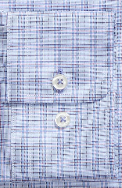 Shop David Donahue Regular Fit Plaid Dress Shirt In Blue