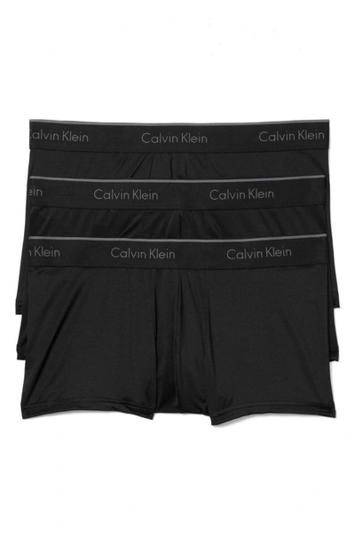 Shop Calvin Klein 3-pack Stretch Trunks In Black