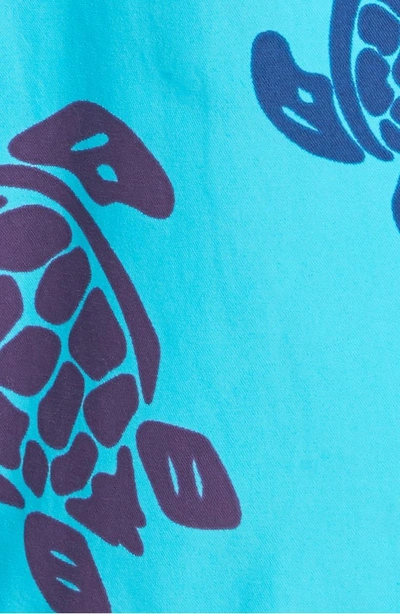 Shop Vilebrequin Multicolor Turtle Print Swim Trunks In Azure