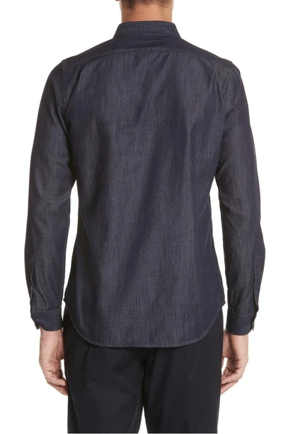 Shop Ps By Paul Smith Denim Shirt In Navy