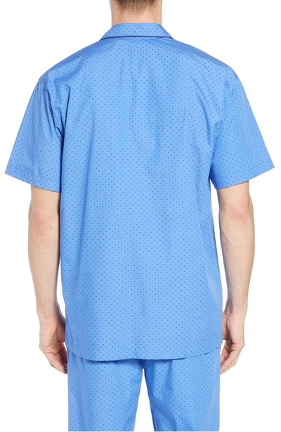 Shop Polo Ralph Lauren Dot Cotton Pajama Shirt In Harbour Island Blue/ Navy