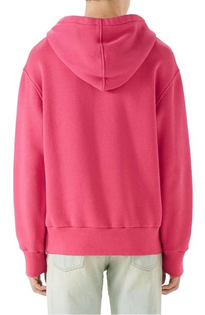 Shop Gucci Logo Patch Pullover Hoodie In Pink