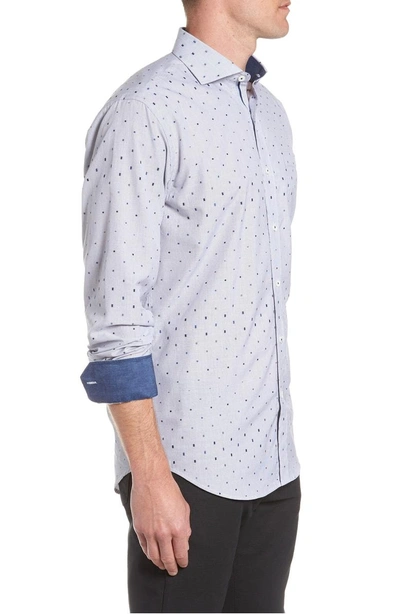 Shop Bugatchi Classic Fit Print Sport Shirt In Navy