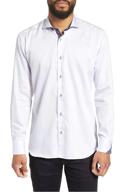 Shop Maceoo Wall Street Chelsey Dobby Sport Shirt In White