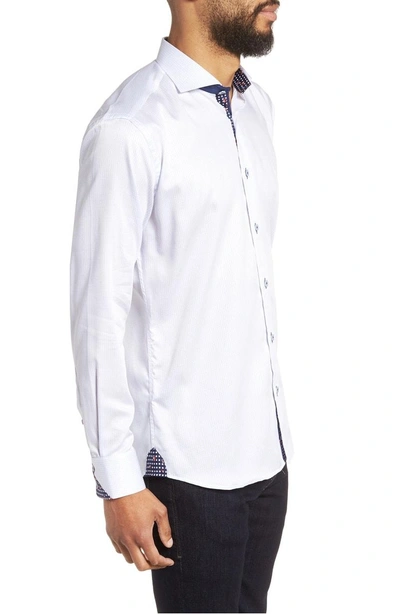 Shop Maceoo Wall Street Chelsey Dobby Sport Shirt In White