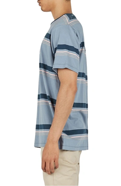 Shop Barney Cools Embroidered Script Stripe T-shirt In Salty Blue Stripe
