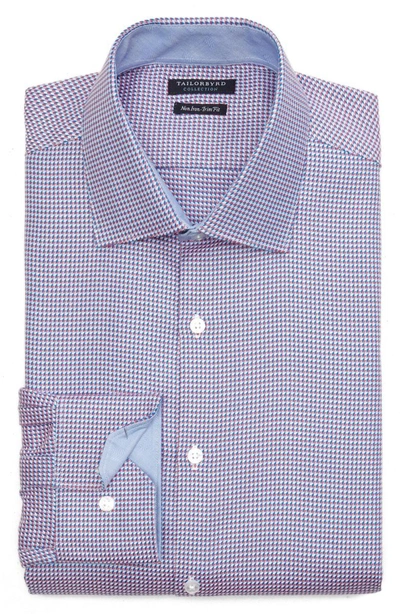 Shop Tailorbyrd Axton Trim Fit Geometric Dress Shirt In Red/ Blue