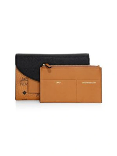 Shop Mcm Large Visetos Leather Flap Wallet In Multi