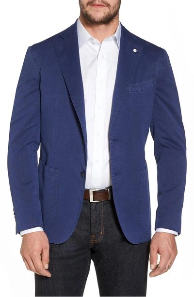 Shop Lbm 1911 Classic Fit Cotton & Silk Blazer In Navy