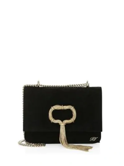 Shop Tod's Suede Chain Bag In Black