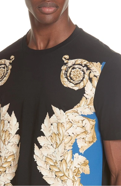 Shop Versace Baroque Graphic T-shirt In Blue