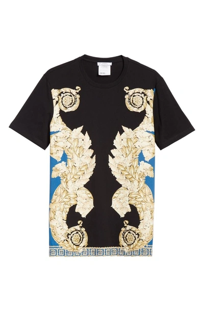 Shop Versace Baroque Graphic T-shirt In Blue