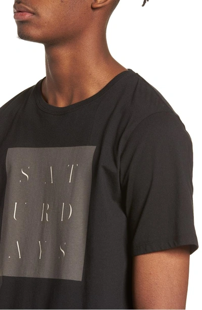 Shop Saturdays Surf Nyc Stencil Grid T-shirt In Black